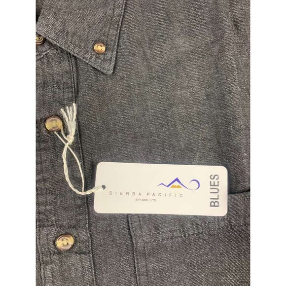 Sierra Pacific Button Down Shirt Men XL Black Sleeve Button Front Chest Pocket - Picture 5 of 9